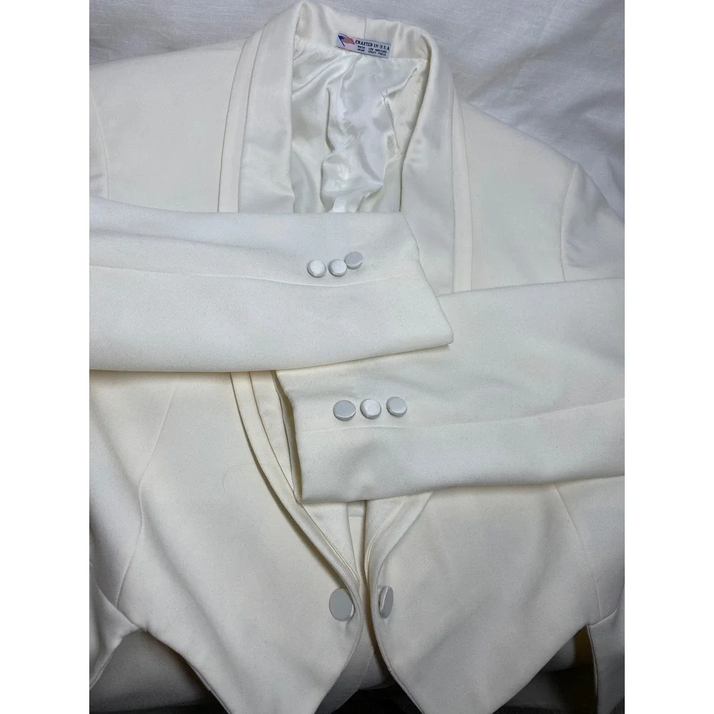 Oscar de la‎ Renta White Tailcoat Tuxedo Jacket Men's 43R Formal Evening Wedding